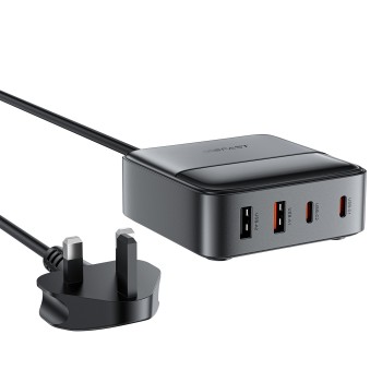 Acefast Z6 PD65W GaN (2*USB-C+2*USB-A) desktop charging adapter,black (UK)