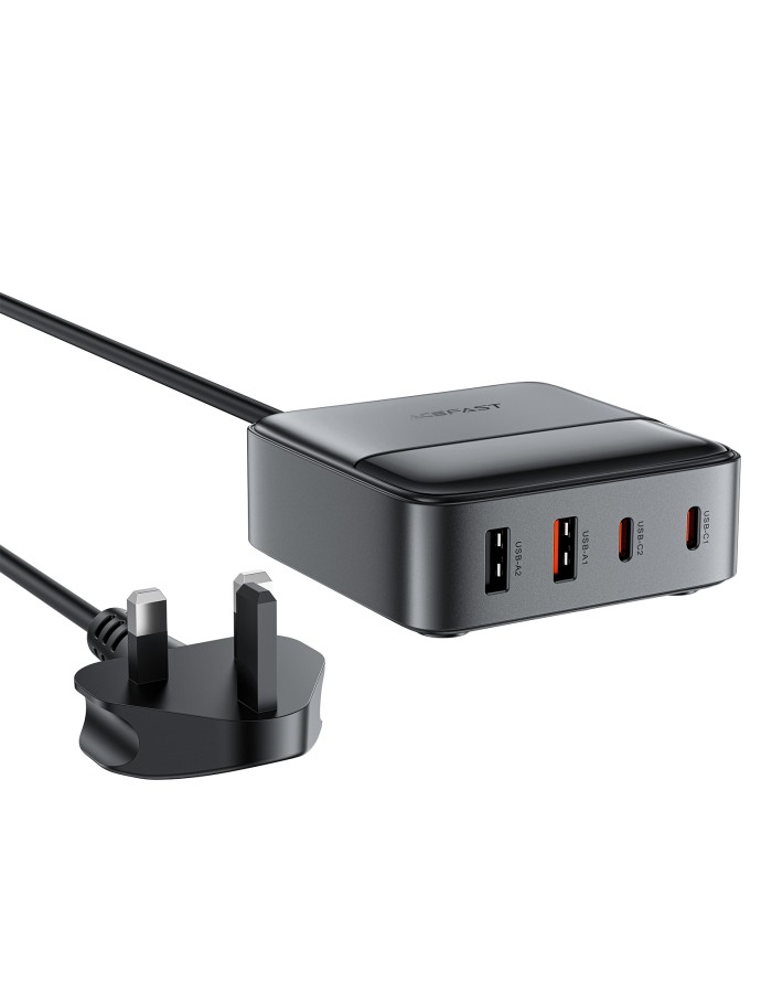 Acefast Z6 PD65W GaN (2*USB-C+2*USB-A) desktop charging adapter,black (UK)