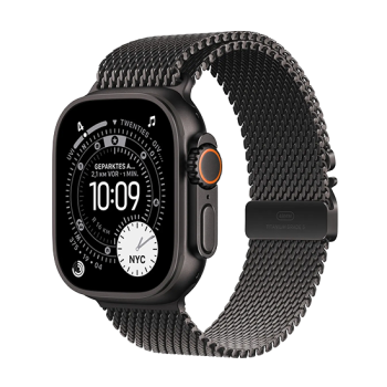 Watch Apple Watch Ultra 3 (2025) 5G 49mm Black Titanium Case with Black Titanium Milanese Loop M - Black