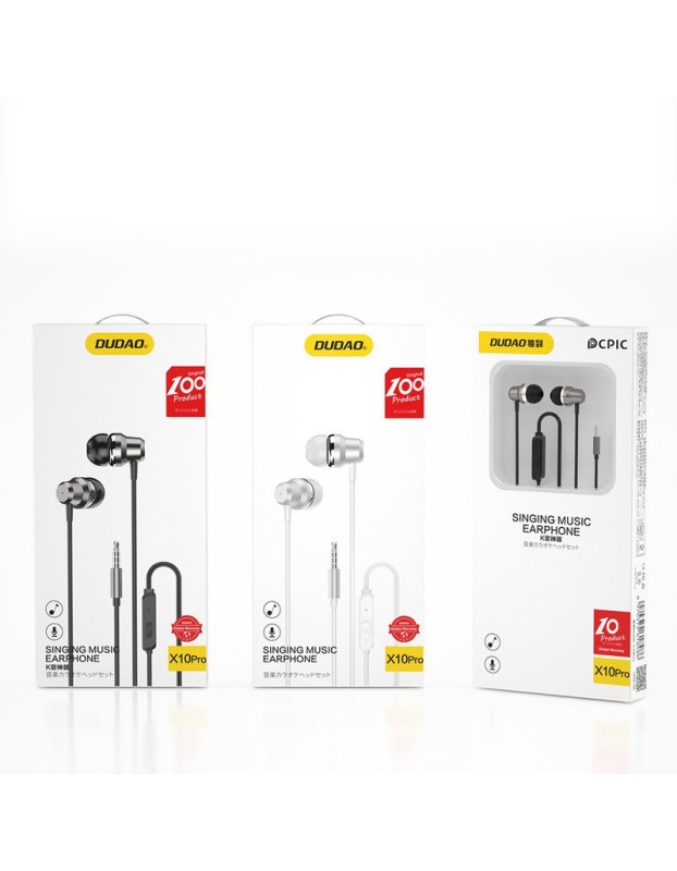 Dudao in-ear headphones headset with remote control and microphone 3.5 mm mini jack white (X10 Pro white)