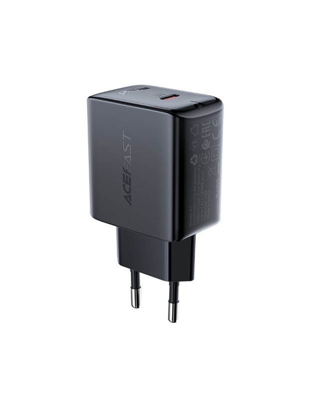Acefast fast USB Type C 20W Power Delivery charger black (A1 EU black) Acefast fast USB Type C 20W Power Delivery charger black (A1 EU black)