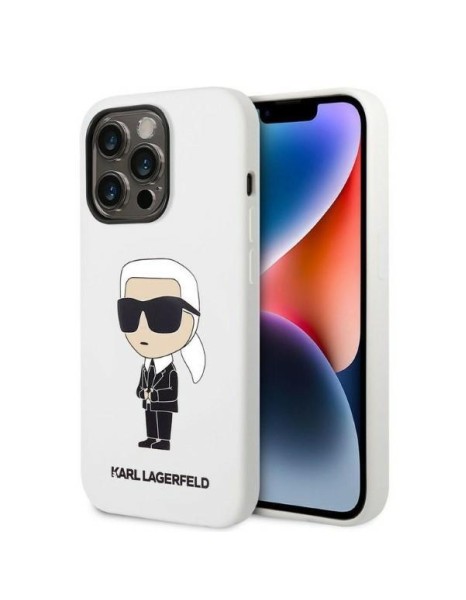 Karl Lagerfeld KLHCP14LSNIKBCH iPhone 14 Pro 6.1" hardcase white/white Silicone Ikonik