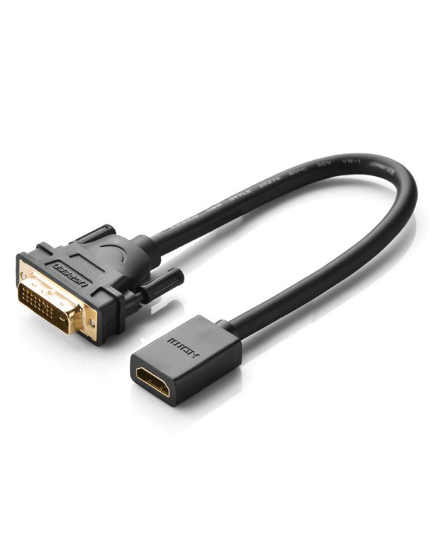 Ugreen cable adapter cable DVI (male) - HDMI (female) 0.15m black (20118) Ugreen cable adapter cable DVI (male) - HDMI (female) 0.15m black (20118)