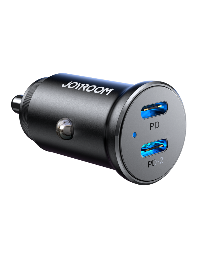 Joyroom JR-CCN06 30W 2x USB-C Metal Mini Car Charger - Black Joyroom JR-CCN06 30W 2x USB-C Metal Mini Car Charger - Black