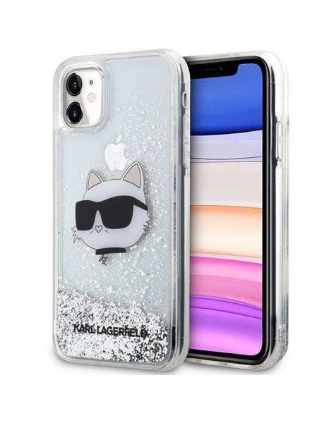 Karl Lagerfeld KLHCN61LNCHCS iPhone 11/ XR silver/silver hardcase Glitter Choupette Head