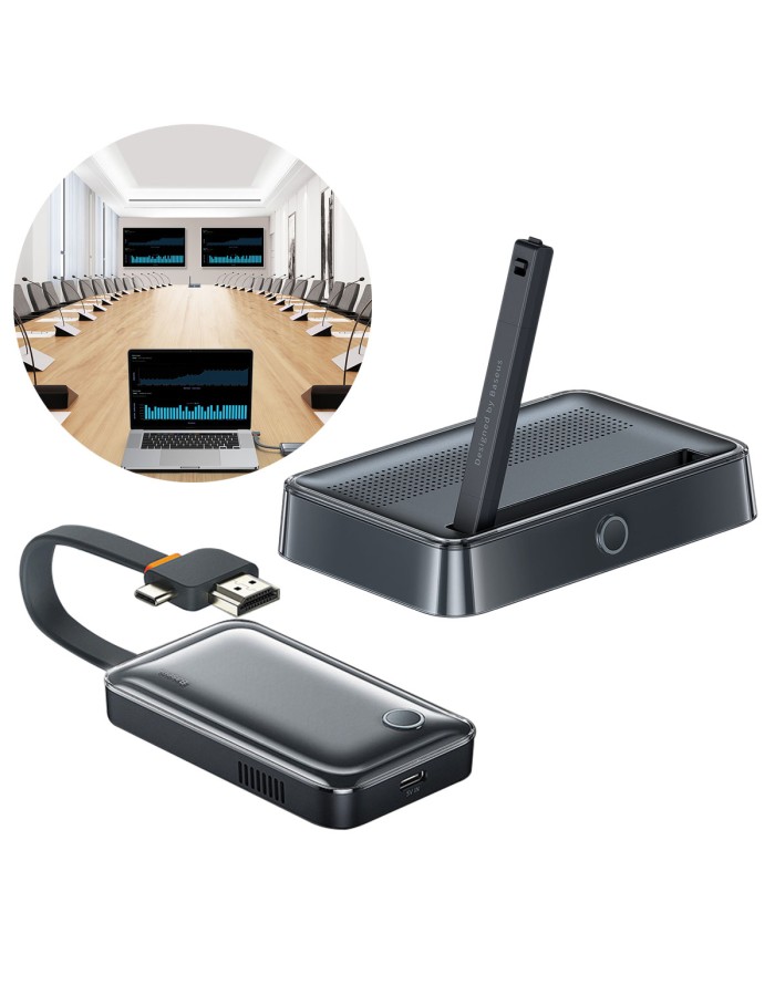 Baseus Set of Transmitter and Receiver for Wireless HDMI 4K 30Hz Black (WKGQ050013) Baseus Set of Transmitter and Receiver for Wireless HDMI 4K 30Hz Black (WKGQ050013)