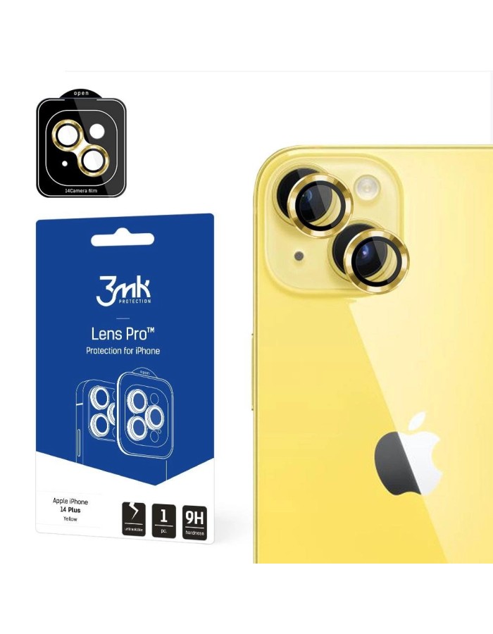Apple iPhone 14 Plus - 3mk Lens Protection Pro Yellow Apple iPhone 14 Plus - 3mk Lens Protection Pro Yellow
