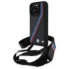 BMW M Edition Carbon Tricolor Lines & Strap Case for iPhone 16 Pro - Black BMW M Edition Carbon Tricolor Lines & Strap Case for iPhone 16 Pro - Black