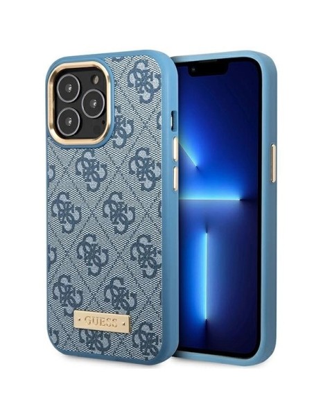 Guess GUHMP14LU4GPRB iPhone 14 Pro 6.1" blue/blue hard case 4G Logo Plate MagSafe Guess GUHMP14LU4GPRB iPhone 14 Pro 6.1" blue/blue hard case 4G Logo Plate MagSafe