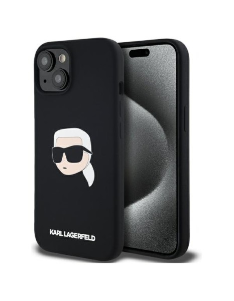 Karl Lagerfeld KLHMP15SSKHPPLK iPhone 15 6.1" black/black hardcase Silicone Karl Head Print MagSafe