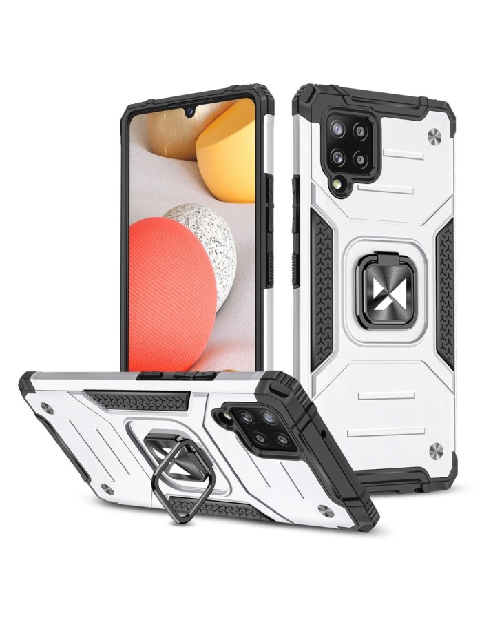 Wozinsky Ring Armor Case Kickstand Tough Rugged Cover for Samsung Galaxy A42 5G silver Wozinsky Ring Armor Case Kickstand Tough Rugged Cover for Samsung Galaxy A42 5G silver