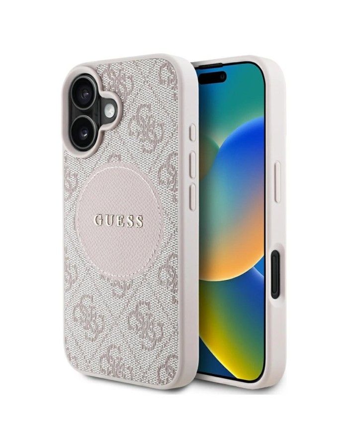 Guess 4G Circle Classic Logo MagSafe iPhone 16 Case - Pink Guess 4G Circle Classic Logo MagSafe iPhone 16 Case - Pink