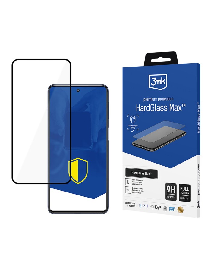 Reinforced 3mk HardGlass Max Black Tempered Glass for Samsung Galaxy M53 5G