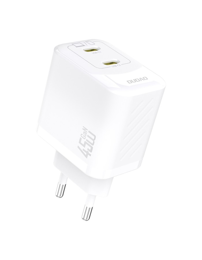 Dudao A28PEU PD 45W GaN 2xUSB-C Wall Charger - White