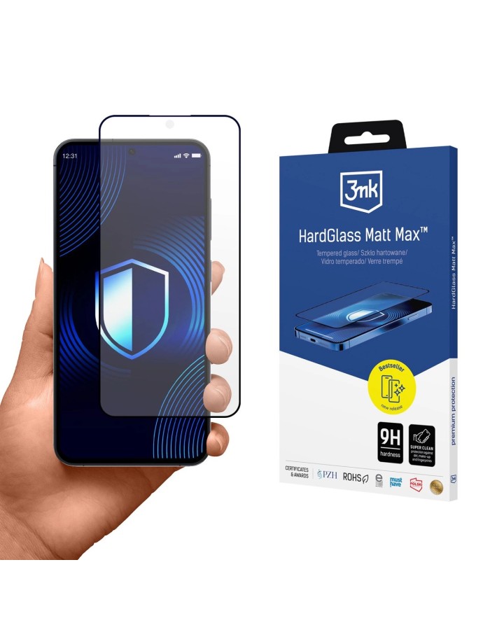 Matte tempered glass 3mk HardGlass Matt Max for Samsung Galaxy S25 Matte tempered glass 3mk HardGlass Matt Max for Samsung Galaxy S25