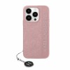 Karl Lagerfeld Saffiano Rhinestones &amp;amp; Charm case for iPhone 15 / 14 / 13 - pink