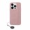 Karl Lagerfeld Saffiano Rhinestones &amp;amp; Charm case for iPhone 15 / 14 / 13 - pink