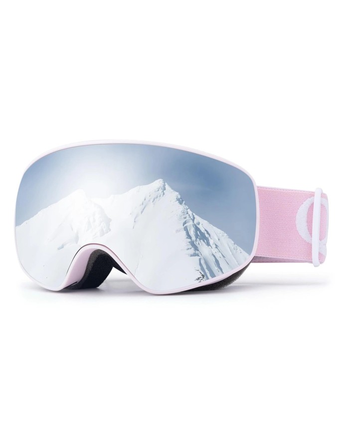Qunature Pink Children's skiing goggles (medium/large children's version) Qunature Pink Children's skiing goggles (medium/large children's version)