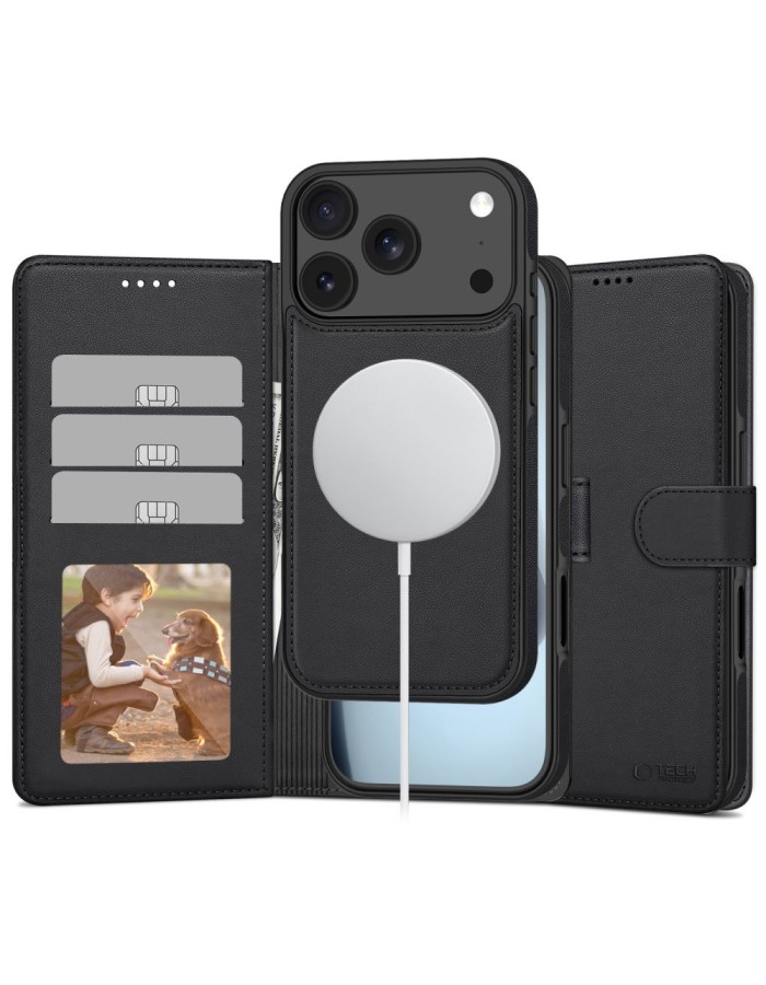 Tech-Protect Wallet MagSafe Case for iPhone 17 Pro Max - Matte Black