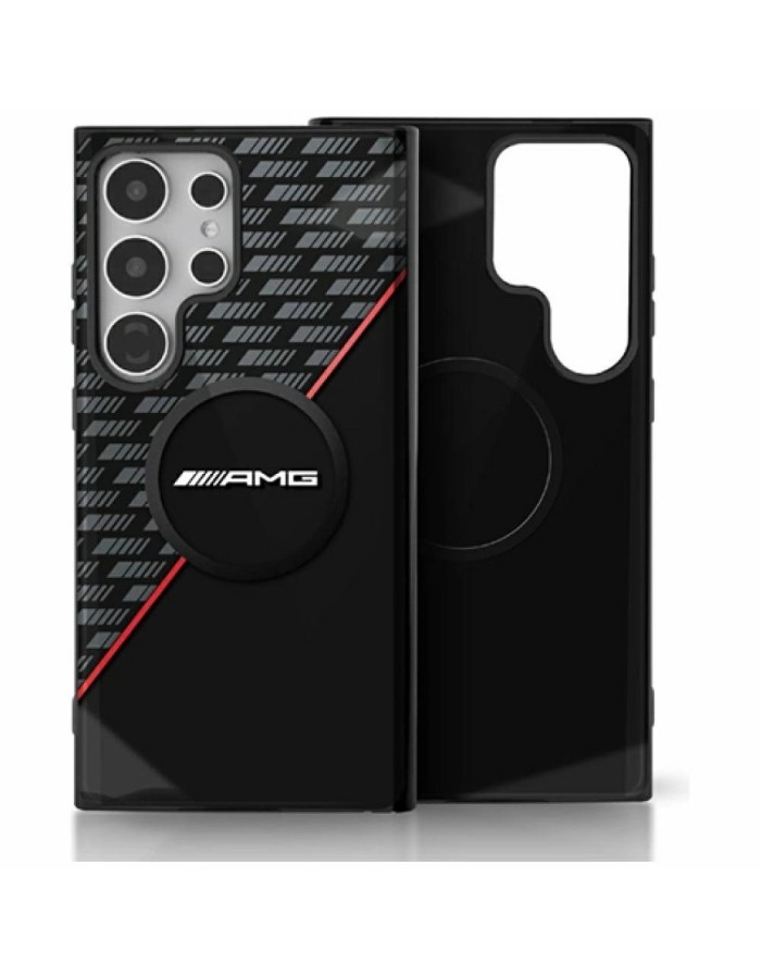 AMG Double Layer Rhombs MagSafe Case for Samsung Galaxy S25 Ultra - Black/Red AMG Double Layer Rhombs MagSafe Case for Samsung Galaxy S25 Ultra - Black/Red