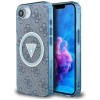 Guess IML Metal Glitter 4G Circle Triangle MagSafe Case for iPhone 16e - Blue Guess IML Metal Glitter 4G Circle Triangle MagSafe Case for iPhone 16e - Blue