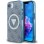 Guess IML Metal Glitter 4G Circle Triangle MagSafe Case for iPhone 16e - Blue