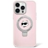 Karl Lagerfeld KLHMP15SHMRSCHP iPhone 15 6.1" pink/pink hardcase Ring Stand Choupette Head MagSafe