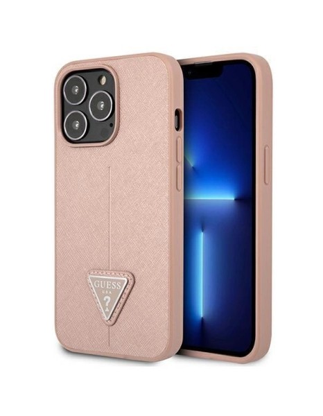 Guess GUHCP13LPSATLP iPhone 13 Pro / 13 6.1" pink/pink hardcase SaffianoTriangle Logo