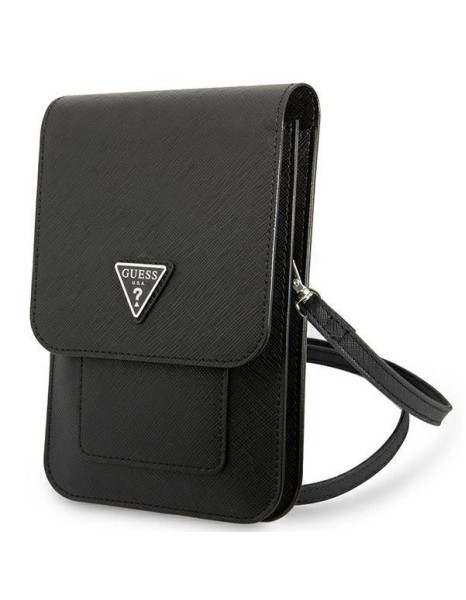 Guess Handbag GUWBSATMBK black / black Saffiano Triangle