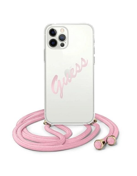 Guess GUHCP12MCRTVSPI iPhone 12/12 Pro 6.1" pink/pink hardcase Script Vintage Guess GUHCP12MCRTVSPI iPhone 12/12 Pro 6.1" pink/pink hardcase Script Vintage