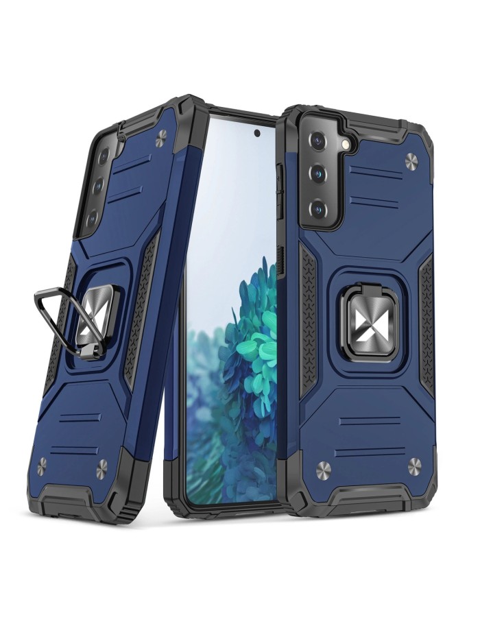 Wozinsky Ring Armor Tough Hybrid Case Cover + Magnetic Mount for Samsung Galaxy S22 + (S22 Plus) Blue