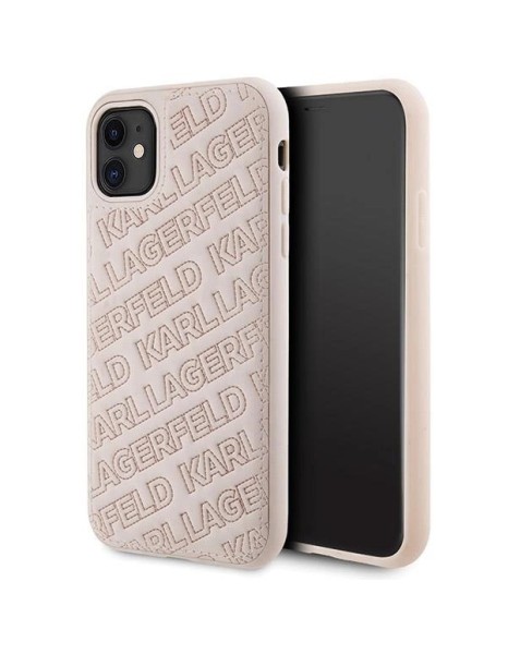Karl Lagerfeld Quilted K Pattern case for iPhone 11 / Xr - pink