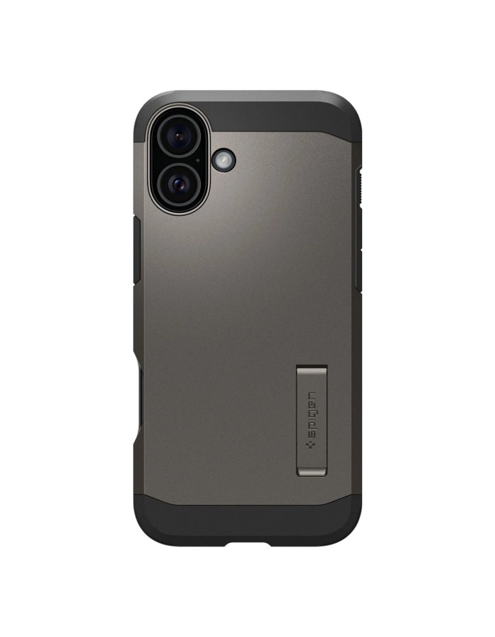 Spigen Tough Armor MagSafe case with stand for iPhone 16 - gunmetal