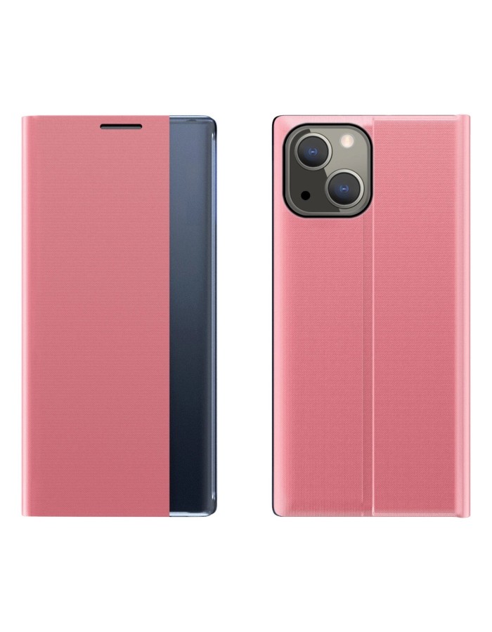 Sleep Case Bookcase Type Case with Smart Window for iPhone 13 mini pink