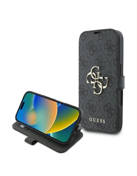 Guess 4G Metal Logo iPhone 16 Case - Black Guess 4G Metal Logo iPhone 16 Case - Black