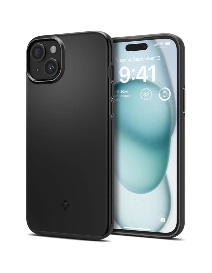 Spigen Thin Fit iPhone 15 Case - Black