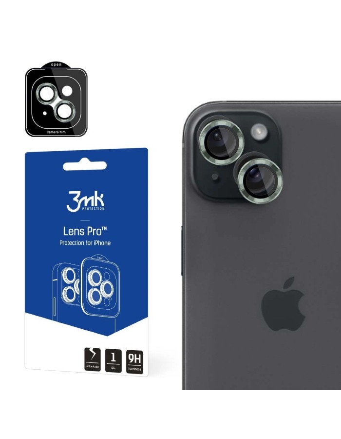 3mk Lens Protection Pro camera cover for iPhone 15 Plus - green