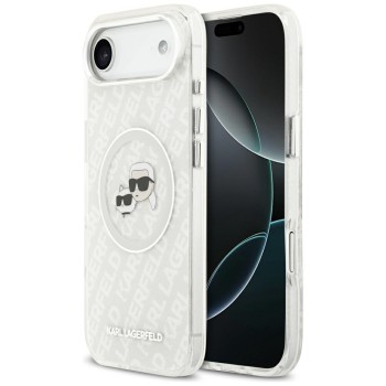 Karl Lagerfeld IML Glitter Karl&amp;amp;Choupette Heads Logo MagSafe Case for iPhone Air - Gray