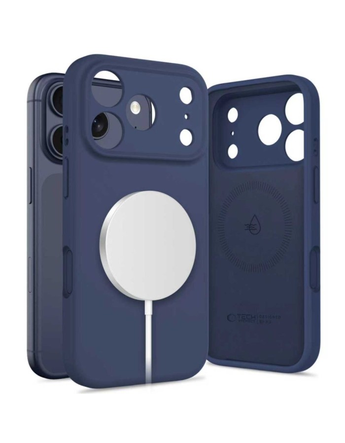 Tech-Protect Silicone MagSafe Case for iPhone 17 Pro - Navy Blue