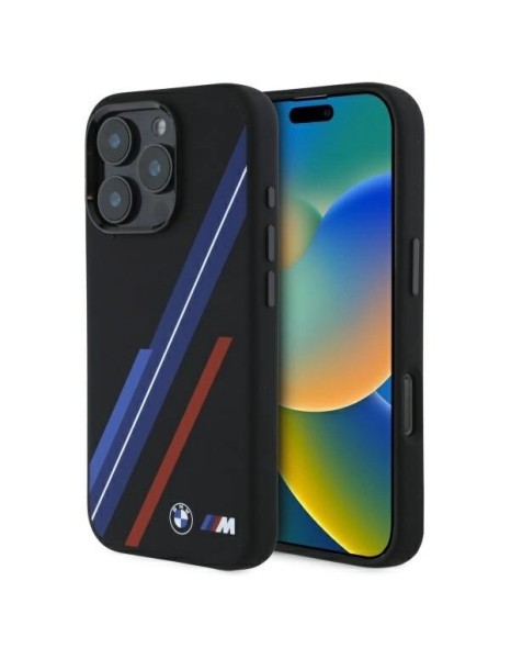 BMW Silicone Random Lines MagSafe Case for iPhone 16 Pro Max - Black BMW Silicone Random Lines MagSafe Case for iPhone 16 Pro Max - Black