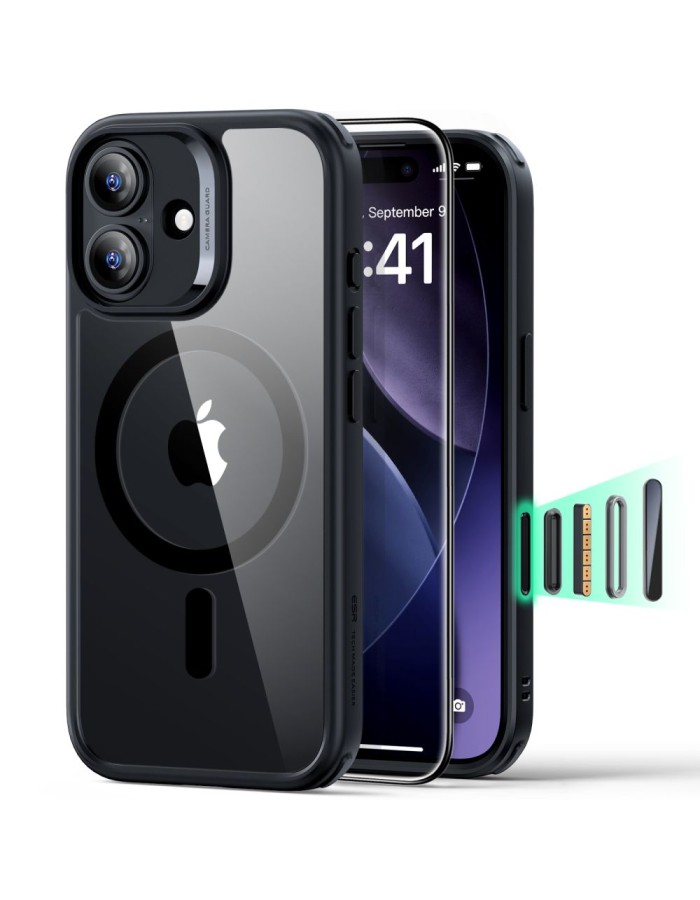 ESR Classic Hybrid MagSafe + Tempered Glass Set for iPhone 17 - Clear Black