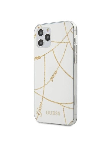 Guess Gold Chain Collection iPhone 12 Pro Max 6.7" Case - White