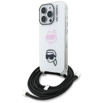 Karl Lagerfeld IML Crossbody Karl&amp;amp;Choupette Head Case for iPhone 16 Pro - White