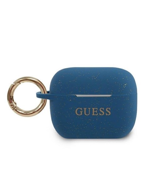 Guess GUACAPSILGLBL AirPods Pro cover blue/blue Silicone Glitter
