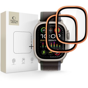 Tech-Protect 2-pack tempered glass for Apple Watch Ultra 49mm - orange Tech-Protect 2-pack tempered glass for Apple Watch Ultra 49mm - orange
