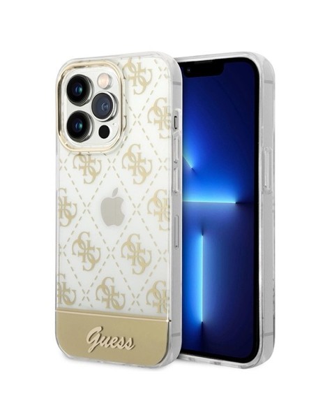 Guess GUHCP14LHG4MHG iPhone 14 Pro 6.1 "gold / gold hardcase 4G Pattern Script Guess GUHCP14LHG4MHG iPhone 14 Pro 6.1 "gold / gold hardcase 4G Pattern Script