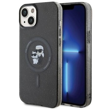 Karl Lagerfeld Karl&amp;amp;Choupette Glitter MagSafe case for iPhone 15 Plus - black