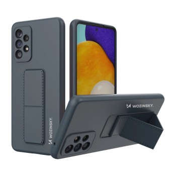 Wozinsky Kickstand Case silicone case with stand for Samsung Galaxy A73 navy blue