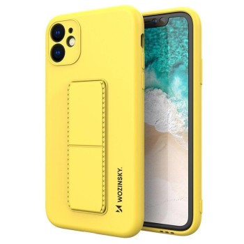 Wozinsky Kickstand Case silicone case with stand Samsung Galaxy A32 5G yellow