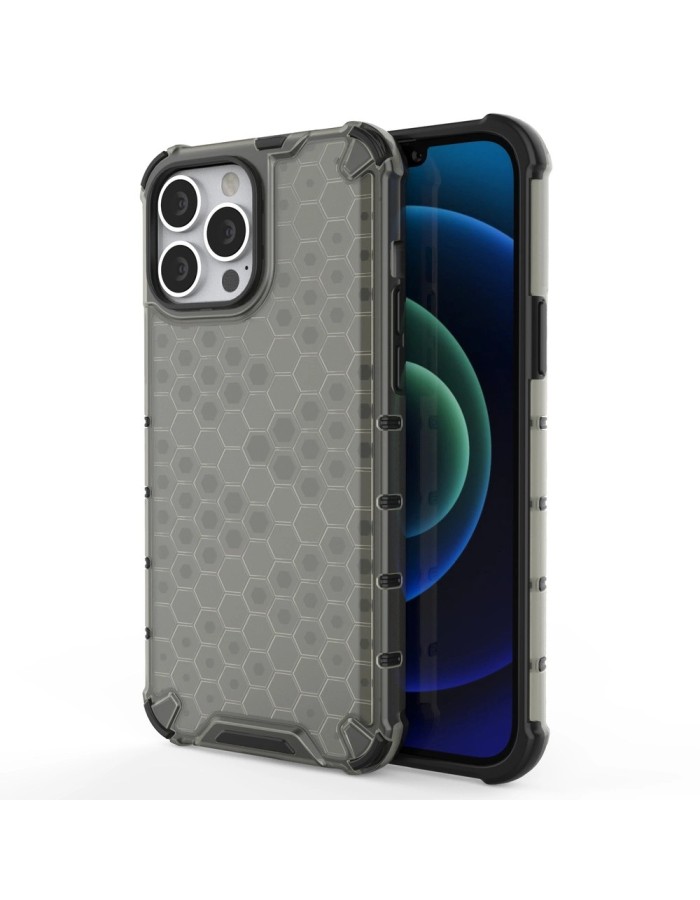 Honeycomb Case armor cover with TPU Bumper for iPhone 13 Pro Max black